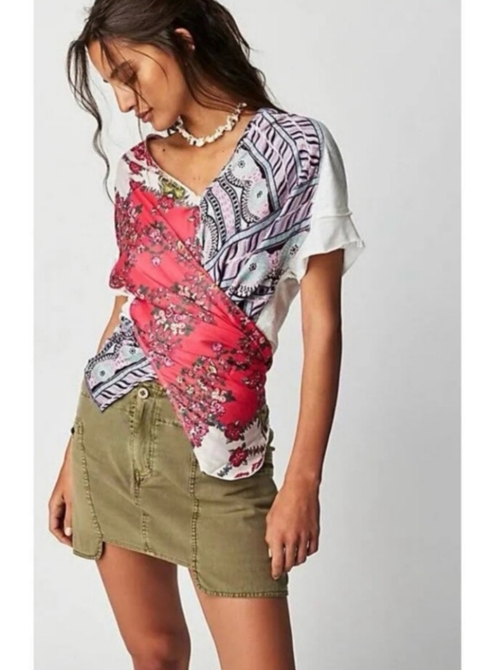Free people, scarf, Maxi tee oversize top. NWT. Size XS